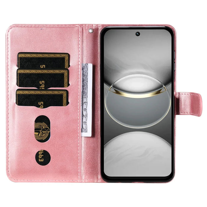 For TECNO Spark 30 4G Case Zipper Wallet Calf Texture PU Leather Phone Cover - Pink - 2