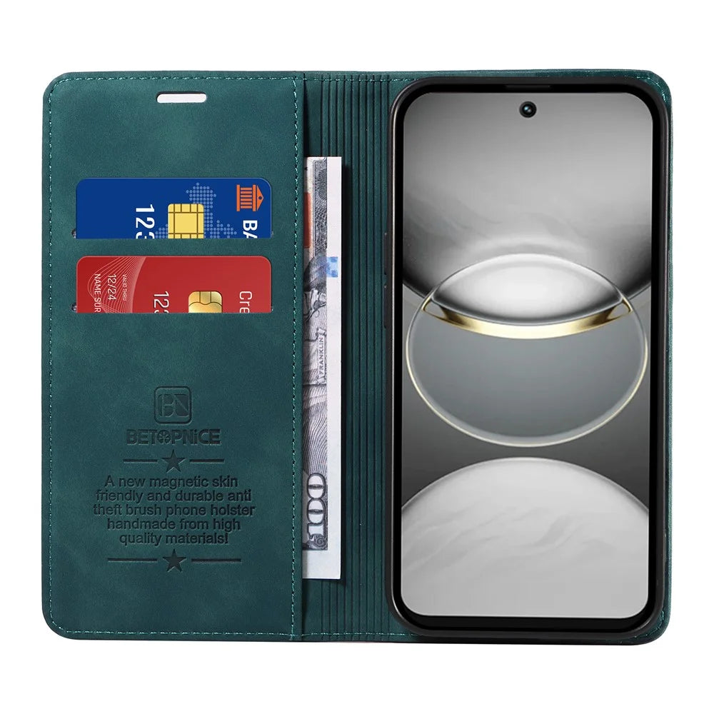 BETOPNICE 003 For TECNO Spark 30 4G Wallet Case Leather Phone Cover with Stand - Green - 2