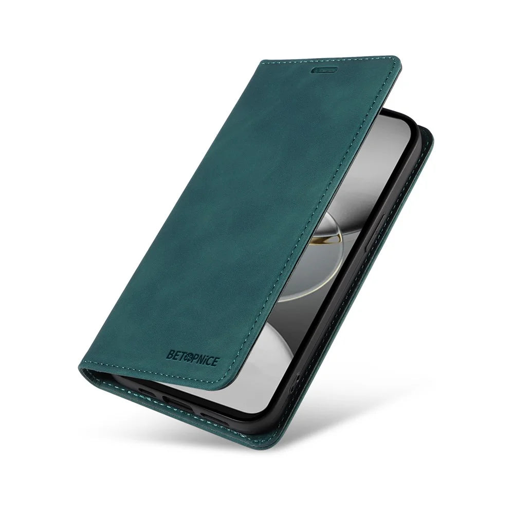 BETOPNICE 003 For TECNO Spark 30 4G Wallet Case Leather Phone Cover with Stand - Green - 5