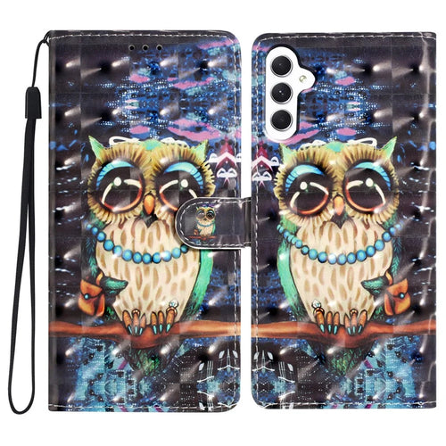 For Samsung Galaxy A18 5G / A18 4G / A17 5G / A17 4G / A26 5G Case PU Leather Wallet Phone Cover 3D Pattern Printing - Owl - 1
