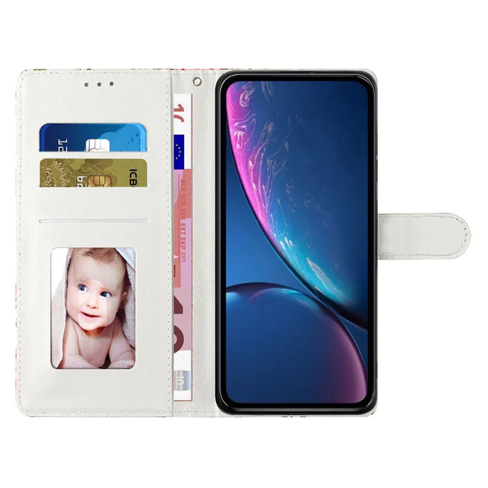 For Samsung Galaxy A56 5G Case PU Leather Wallet Phone Cover 3D Pattern Printing - Pink Blue Marble - 3