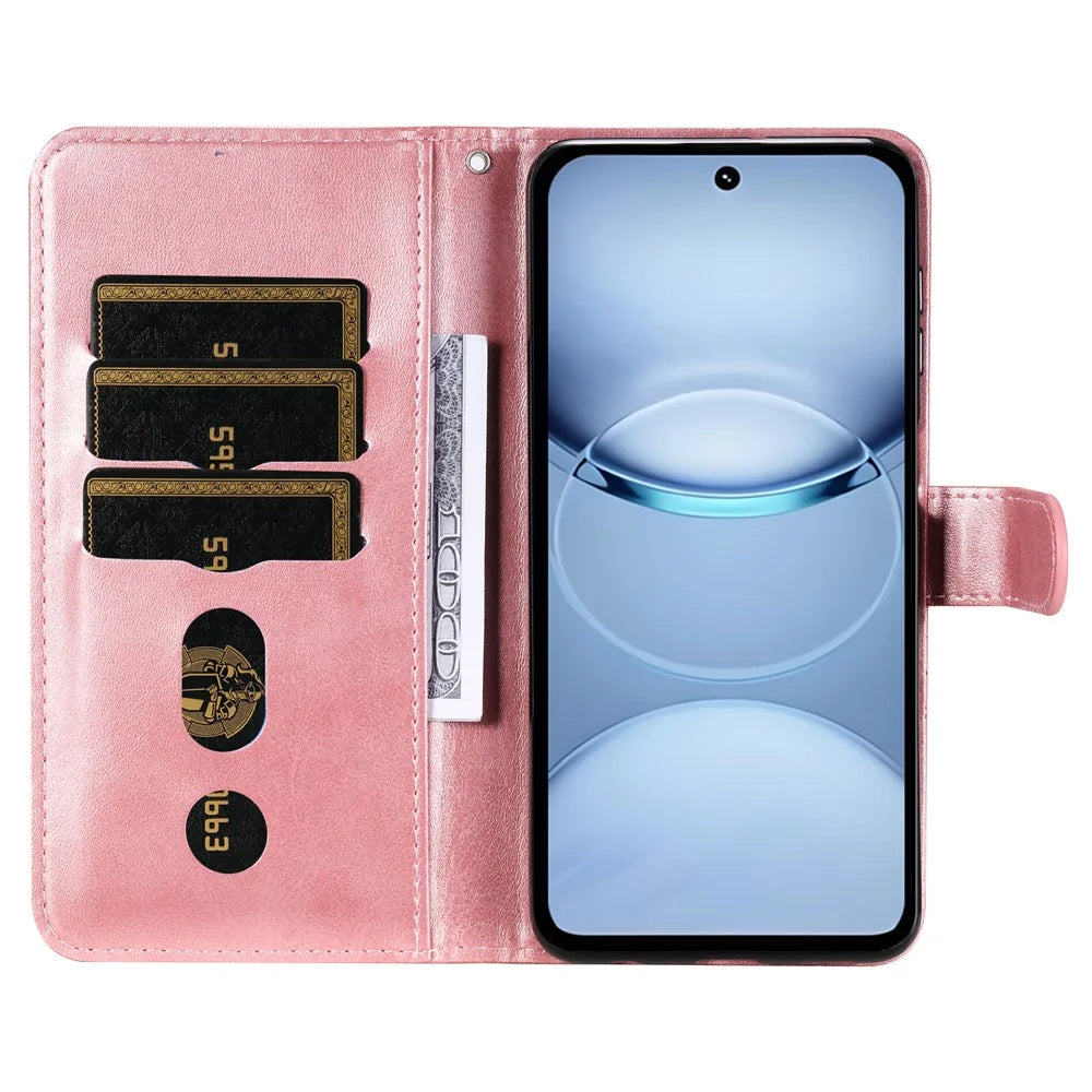 For TECNO Spark 30 5G / Pova 6 Neo 5G Case Zipper Wallet Calf Texture PU Leather Phone Cover - Pink - 2