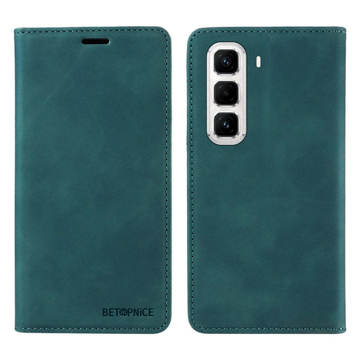 BETOPNICE 003 For Infinix Hot 50 Pro+ 4G Wallet Case Leather Phone Cover with Stand - Green - 1