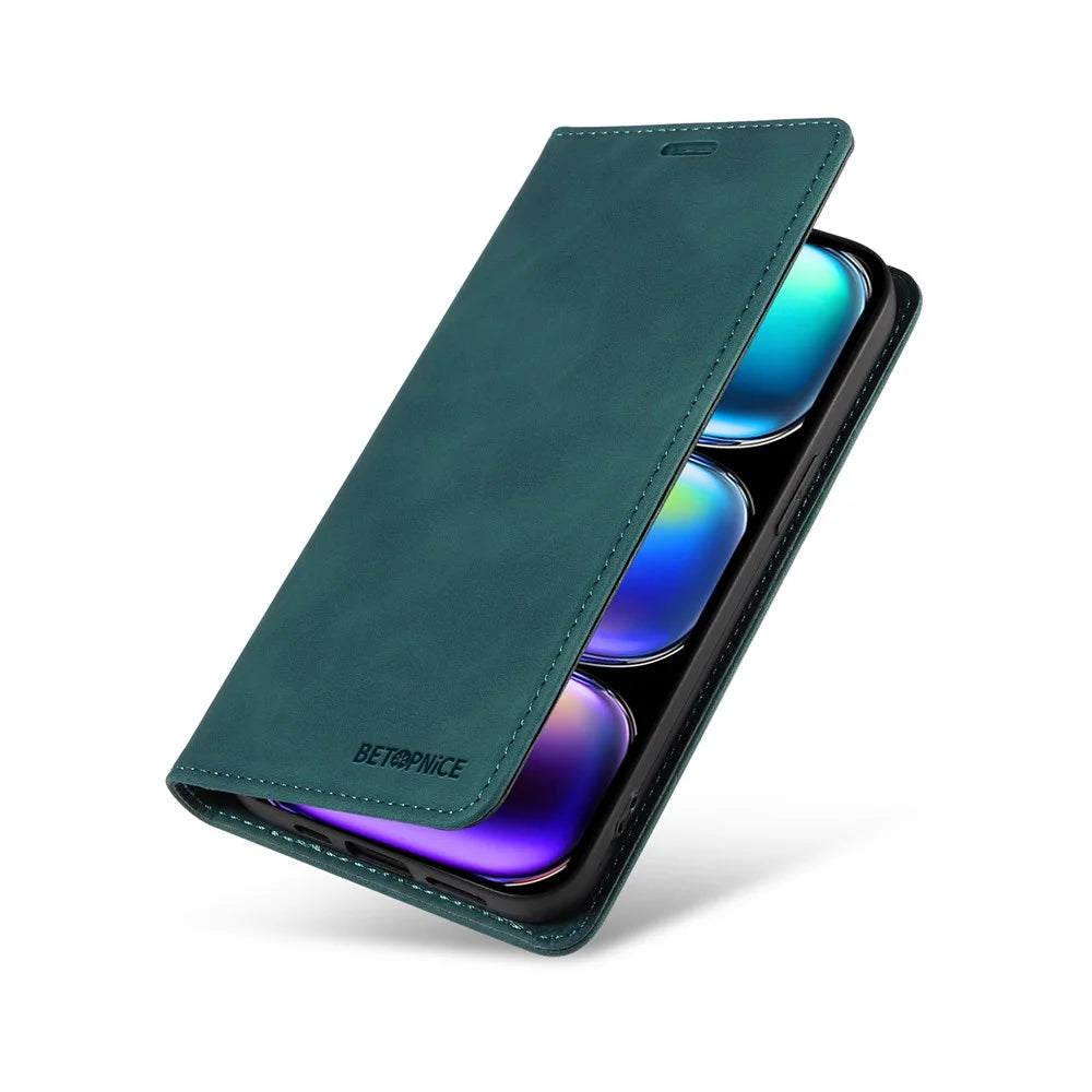 BETOPNICE 003 For Infinix Hot 50 Pro+ 4G Wallet Case Leather Phone Cover with Stand - Green - 5