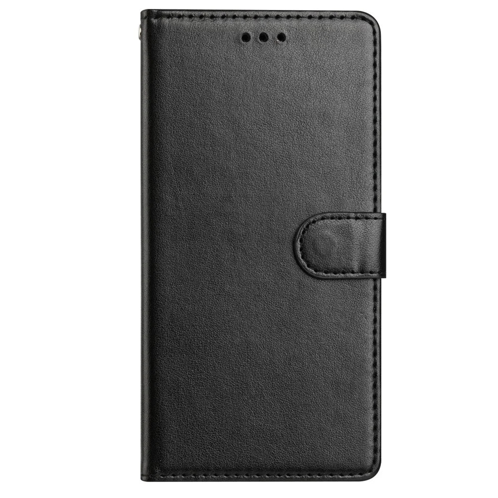For Samsung Galaxy A56 5G Leather Case Wallet Stand Phone Cover with Handy Strap - Black - 5