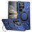 For Samsung Galaxy S25 Ultra Magnetic Case Kickstand TPU PC Phone Cover - Navy Blue - 1