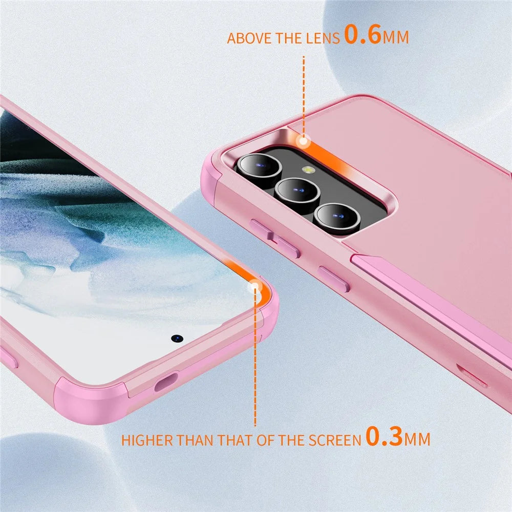 For Samsung Galaxy S25+ / S24+ Case 3 in 1 Shockproof TPU PC Phone Cover - Pink - 3