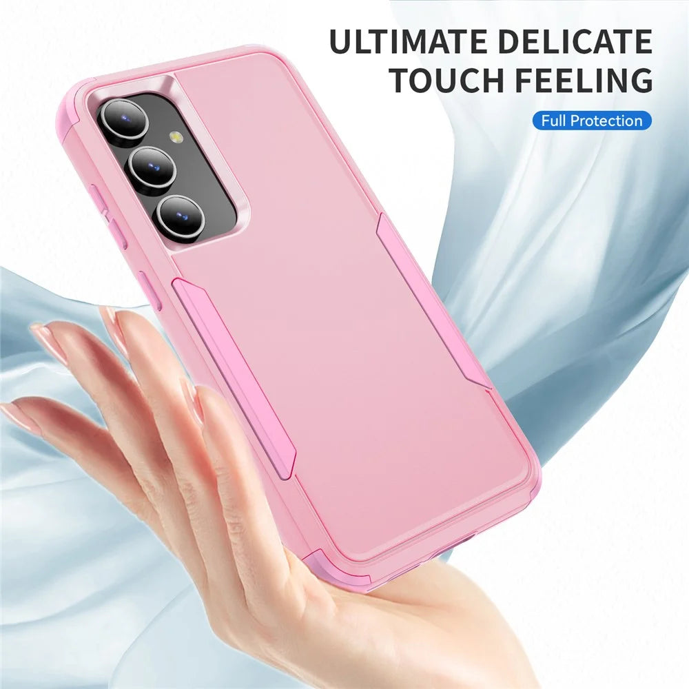 For Samsung Galaxy S25+ / S24+ Case 3 in 1 Shockproof TPU PC Phone Cover - Pink - 4