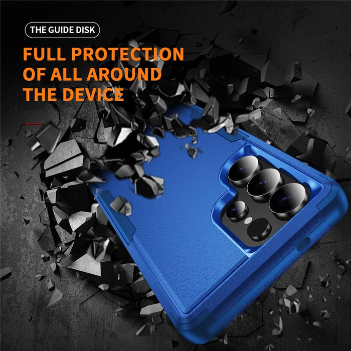 For Samsung Galaxy S25 Ultra Case 3 in 1 Shockproof TPU PC Phone Cover - Sapphire - 3