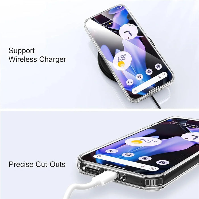 For Google Pixel 9 Pro XL Magnetic Case Rotary Kickstand TPU PC Clear Phone Back Cover - 7