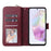 For Samsung Galaxy A26 5G Case Zipper Pocket PU Leather Phone Cover with Hand Strap - Wine Red - 2