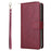 For Samsung Galaxy A26 5G Case Zipper Pocket PU Leather Phone Cover with Hand Strap - Wine Red - 6