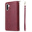 For Samsung Galaxy A26 5G Case Zipper Pocket PU Leather Phone Cover with Hand Strap - Wine Red - 7