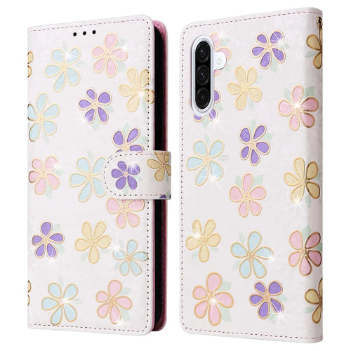 For Samsung Galaxy A26 5G Case RFID Blocking Flower Leather Phone Cover - Colorful Flower - 1