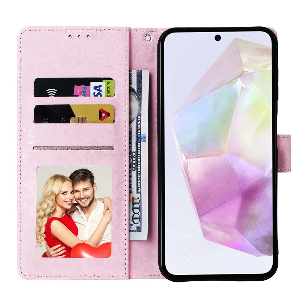 For Samsung Galaxy A26 5G Case RFID Blocking Flower Leather Phone Cover - Colorful Flower - 2