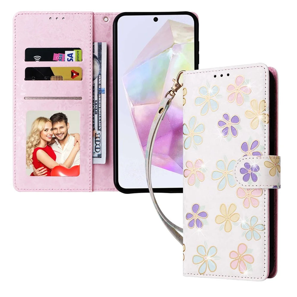 For Samsung Galaxy A26 5G Case RFID Blocking Flower Leather Phone Cover - Colorful Flower - 5