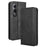 For itel S25 4G Leather Case Wallet Stand Retro Texture Phone Cover - Black - 1
