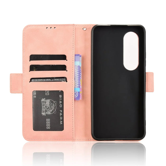 For itel S25 4G Leather Case Phone Wallet Cover with Multiple Card Slots - Pink - 4