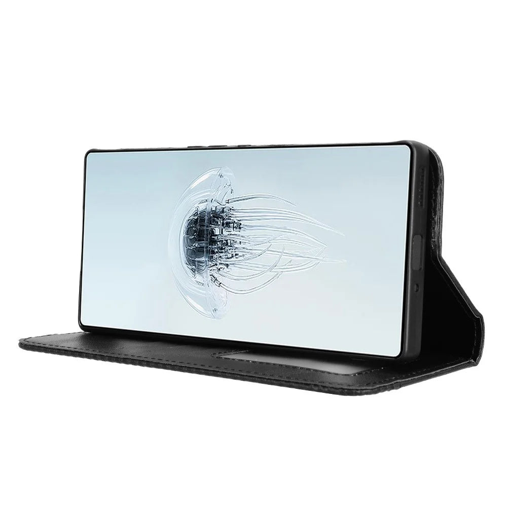 For ZTE nubia Red Magic 10 Pro+ 5G / 10 Pro 5G Leather Case Wallet Stand Retro Texture Phone Cover - Black - 3