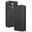 For Oukitel C57 Pro / C57s Leather Case Wallet Stand Retro Texture Phone Cover - Black - 1