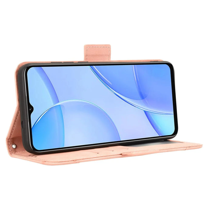 For Oukitel C57 Pro / C57s Leather Case Phone Wallet Cover with Multiple Card Slots - Pink - 3