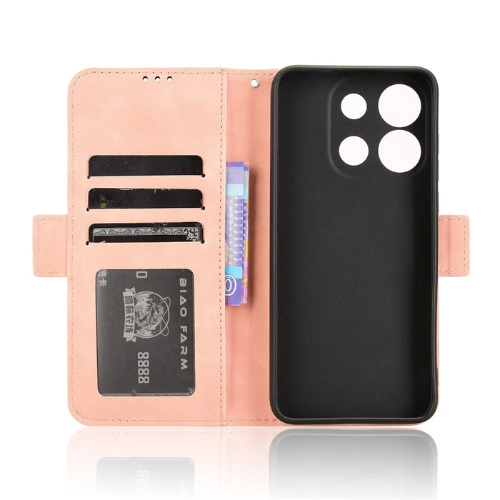 For Oukitel C57 Pro / C57s Leather Case Phone Wallet Cover with Multiple Card Slots - Pink - 4