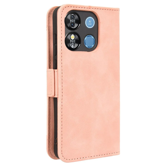 For Oukitel C57 Pro / C57s Leather Case Phone Wallet Cover with Multiple Card Slots - Pink - 7