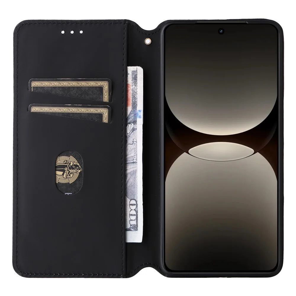 For Realme GT 7 Pro 5G Wallet Case Rhombus Imprinted Leather Phone Cover - Silver - 2