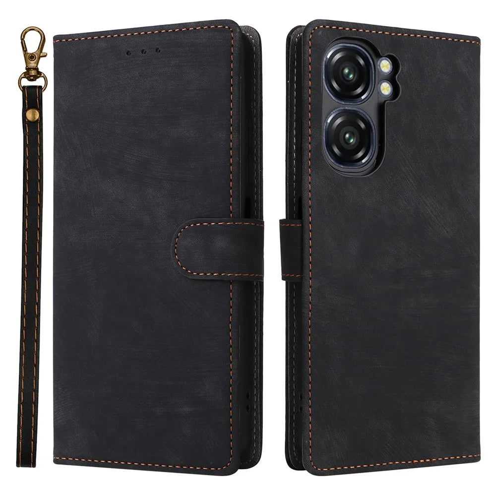 For Oukitel C58 Pro / C58 Wallet Case RFID Blocking PU Leather Cover Stand View - Black - 1