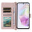 For Samsung Galaxy A26 5G Wallet Case with Shoulder / Wrist Strap Leather Phone Cover Stand - Pink - 3