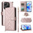 For Blackview Shark 9 5G Wallet Case with Shoulder / Wrist Strap Leather Phone Cover Stand - Pink - 1