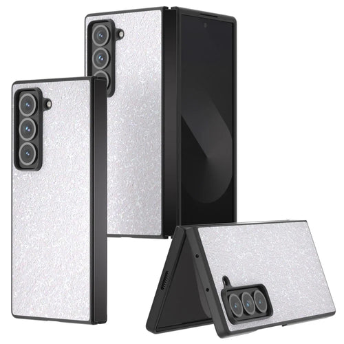 For Samsung Galaxy Z Fold Special Case Colored Glitter PU+PC Shockproof Phone Cover - White - 1