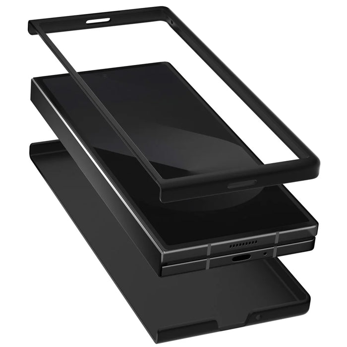 For Samsung Galaxy Z Fold Special Case Cowhide Texture Hard PC + PU Protective Phone Cover - Black - 3