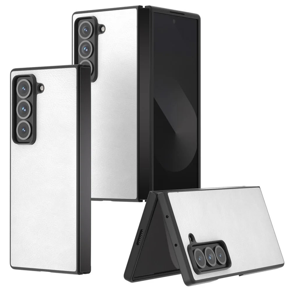 For Samsung Galaxy Z Fold Special Case Litchi Texture PU Leather+PC Phone Cover - White - 2