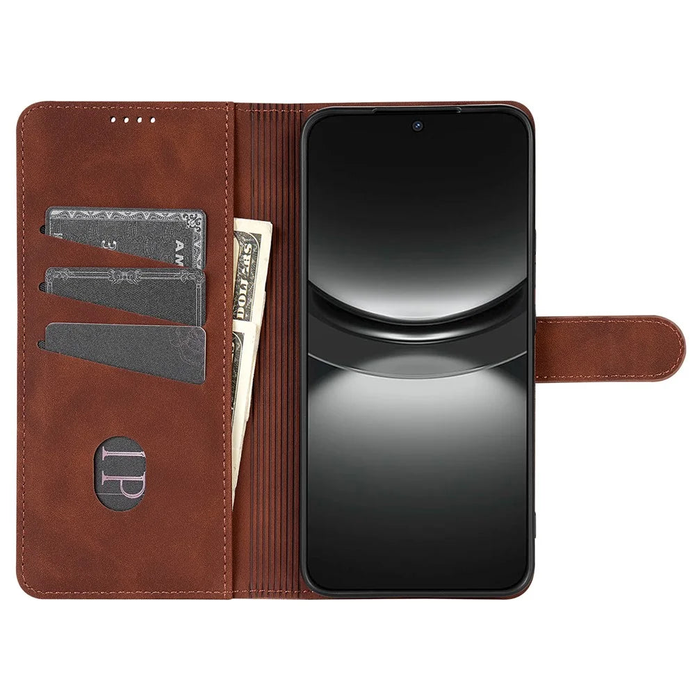 AZNS For Samsung Galaxy S25+ Case PU Leather Wallet Phone Cover - Brown - 2