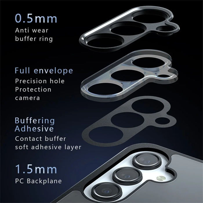For Samsung Galaxy A26 5G Case Skin-Touch TPU + PC Matte Phone Back Cover, Transparent Black - 6