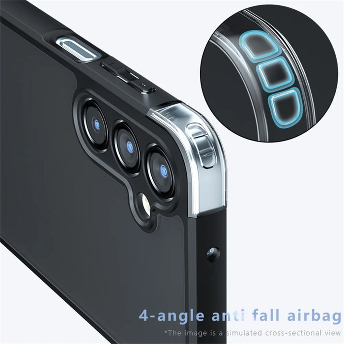 For Samsung Galaxy A36 5G Case Skin-Touch TPU + PC Matte Phone Back Cover, Transparent Black - 4