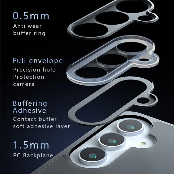 For Samsung Galaxy S25 Case Skin-Touch TPU + PC Matte Phone Back Cover, Transparent Black - 6