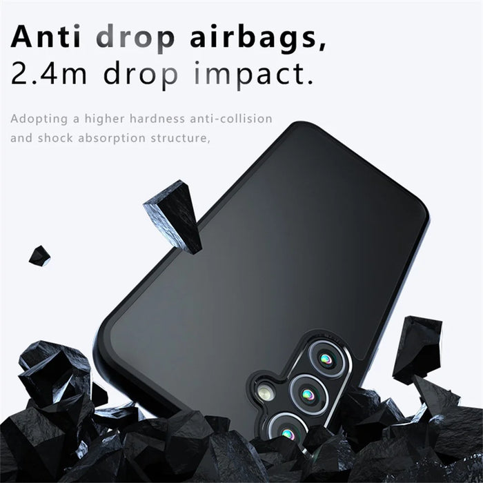 For Samsung Galaxy S25 Case Skin-Touch TPU + PC Matte Phone Back Cover, Transparent Black - 7