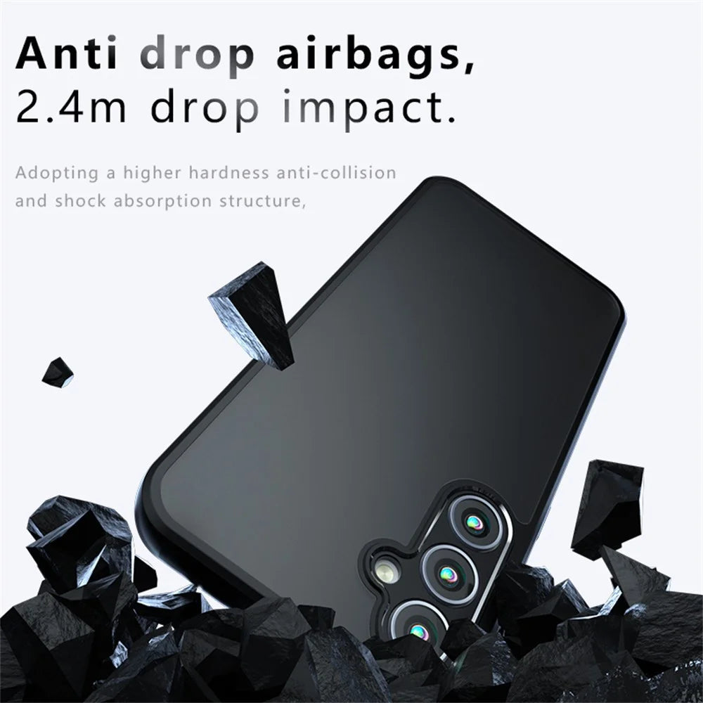 For Samsung Galaxy S25+ Case Skin-Touch TPU + PC Matte Phone Back Cover, Transparent Black - 7