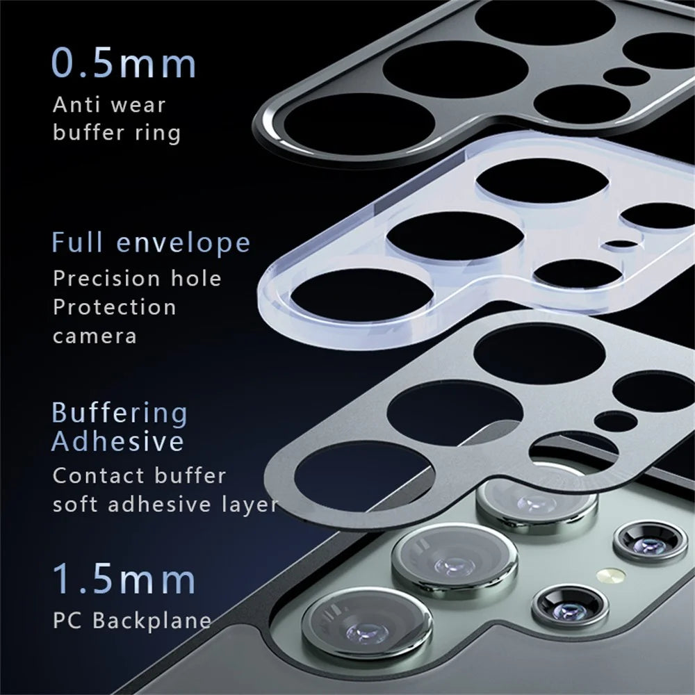 For Samsung Galaxy S25 Ultra Case Skin-Touch TPU + PC Matte Phone Back Cover, Transparent Black - 6