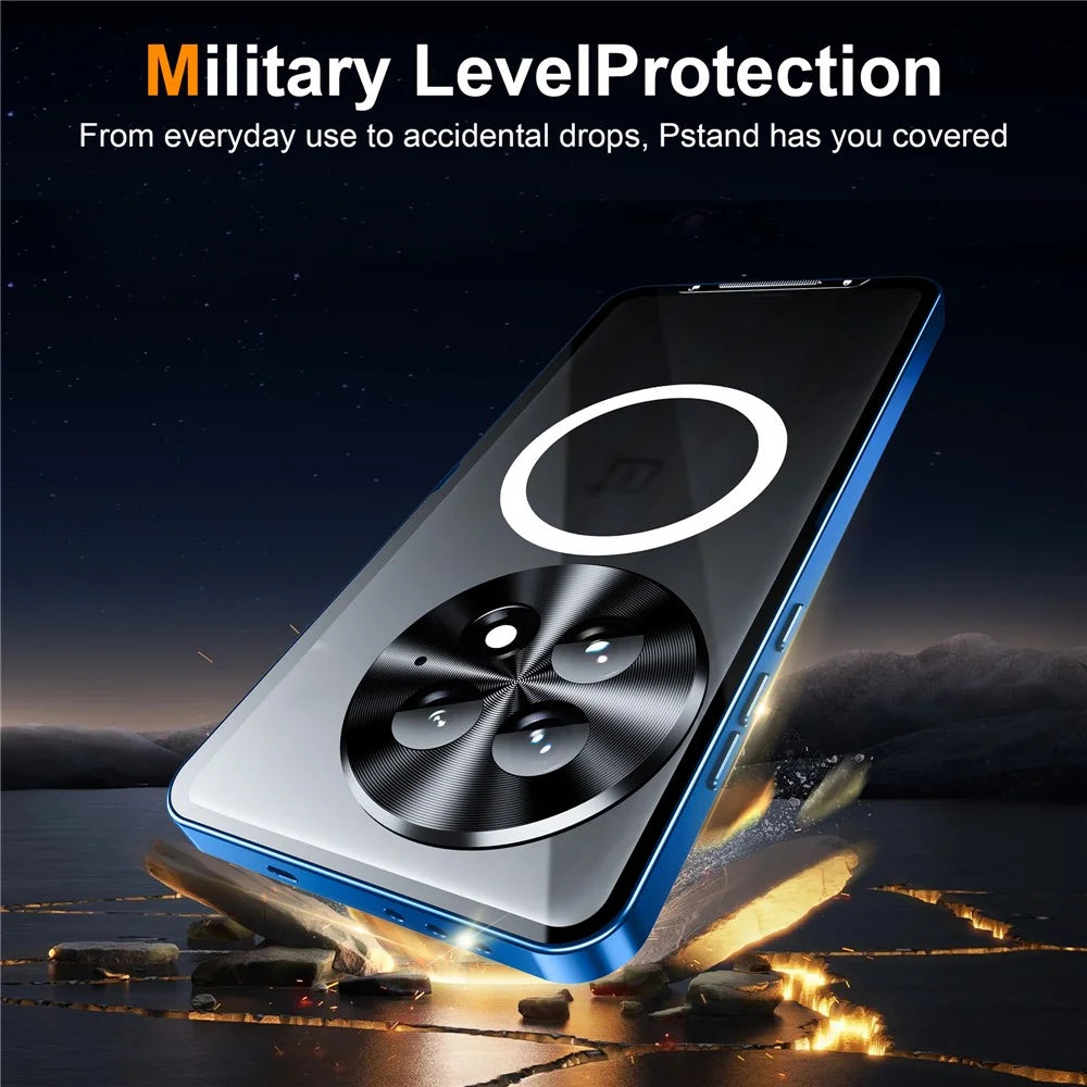 For OnePlus 13 Magnetic Case Metal Frame Matte Phone Cover - Black - 4