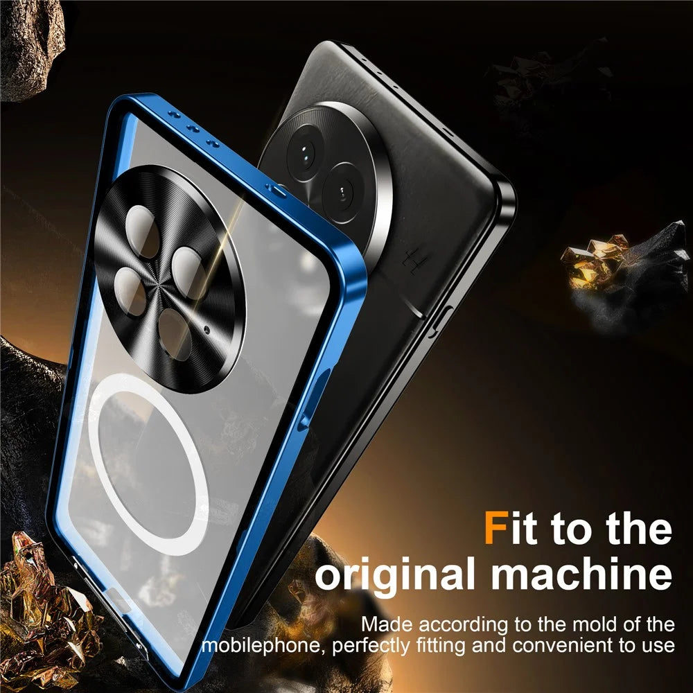 For OnePlus 13 Magnetic Case Metal Frame Matte Phone Cover - Black - 6
