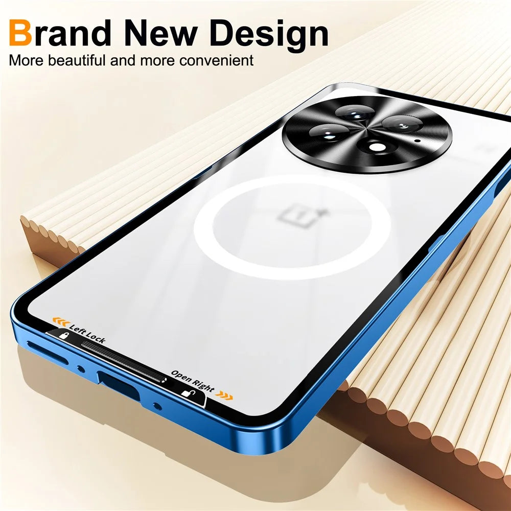 For OnePlus 13 Magnetic Case Metal Frame Matte Phone Cover - Black - 7
