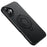 For iPhone 16 Case Compatible with MagSafe Kickstand Carbon Fiber Texture PC + TPU Back Cover with Silicone Ring - Black - 1