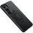 For Samsung Galaxy S25+ Magnetic Case Kickstand Carbon Fiber Texture PC + TPU Back Cover with Silicone Ring - Black - 1