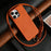 For iPhone 15 Pro Max Case With Lanyard Genuine Cow Leather PC Phone Back Cover - Orange - 1