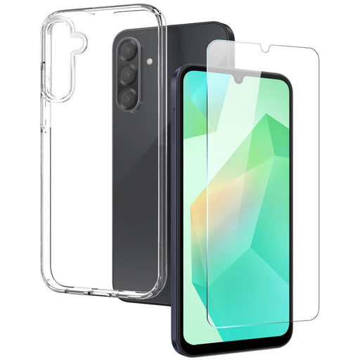 NORTHJO For Samsung Galaxy A26 5G Clear Case Soft TPU Phone Cover with Tempered Glass Screen Protector - 1