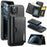DG.MING M6 Series For iPhone 11 Pro Case Magnetic Wallet PU+PC+TPU Phone Cover - Black - 1