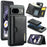 DG.MING M6 Series For Google Pixel 8 Case Magnetic Wallet PU+PC+TPU Phone Cover - Black - 1